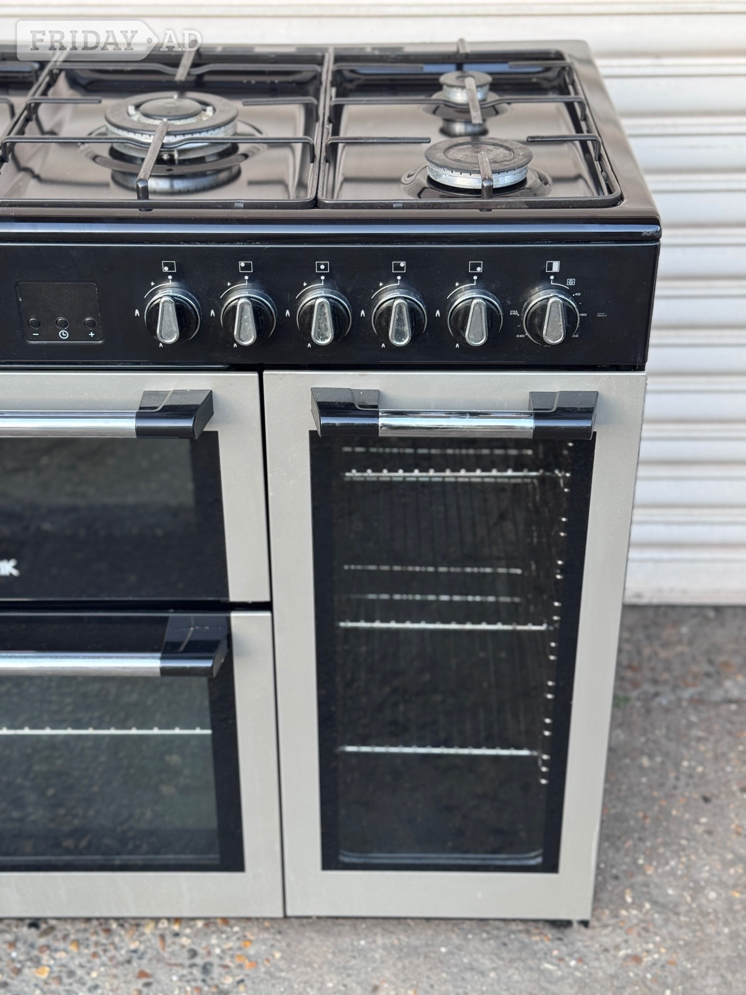 Logik dual fuel gas range cooker 90cm fsd silver 3 months warrant - Home Appliances