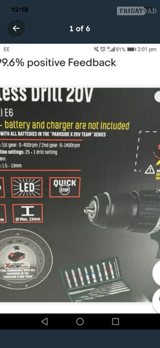 *NEW** Parkside 20V Cordless Drill with 2  batteries and charger 