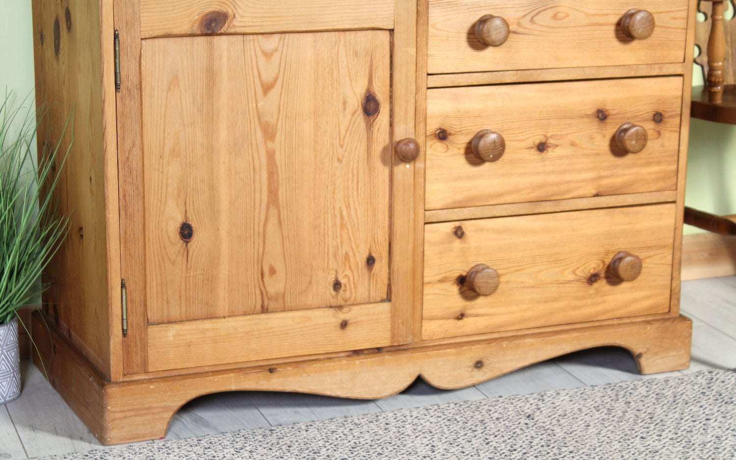 Hailsham UK Delivery - Large Waxed Pine Writing Bureau 3 Drawers 100% Pine