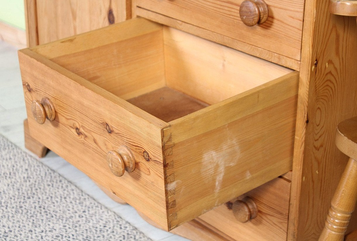 UK Delivery - Large Waxed Pine Writing Bureau 3 Drawers 100% Pine - Furniture in Hailsham