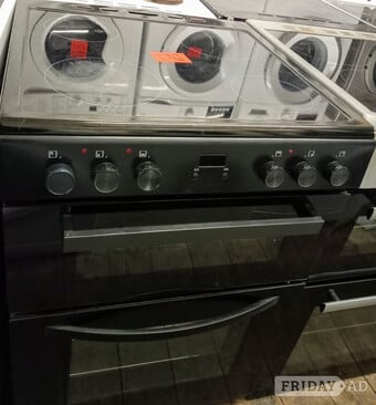 BUSH 60cm wide electric cooker with double oven 