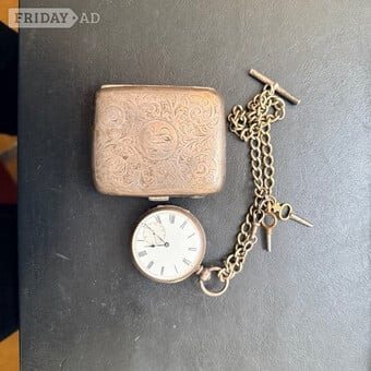 Silver Pocket Watch & Silver Cigarette Case.