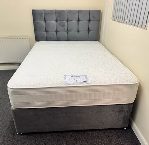 SUPER KING -DIAMOND 1000 POCKET MATTRESS WITH BASE & HEADBOARDS 