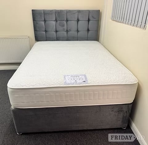 SUPER KING -DIAMOND 1000 POCKET MATTRESS WITH BASE & HEADBOARDS 
