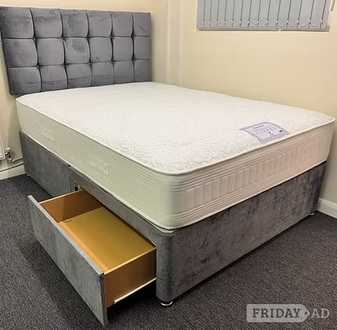 SUPER KING -DIAMOND 1000 POCKET MATTRESS WITH BASE & HEADBOARDS  - Furniture in Rotherham