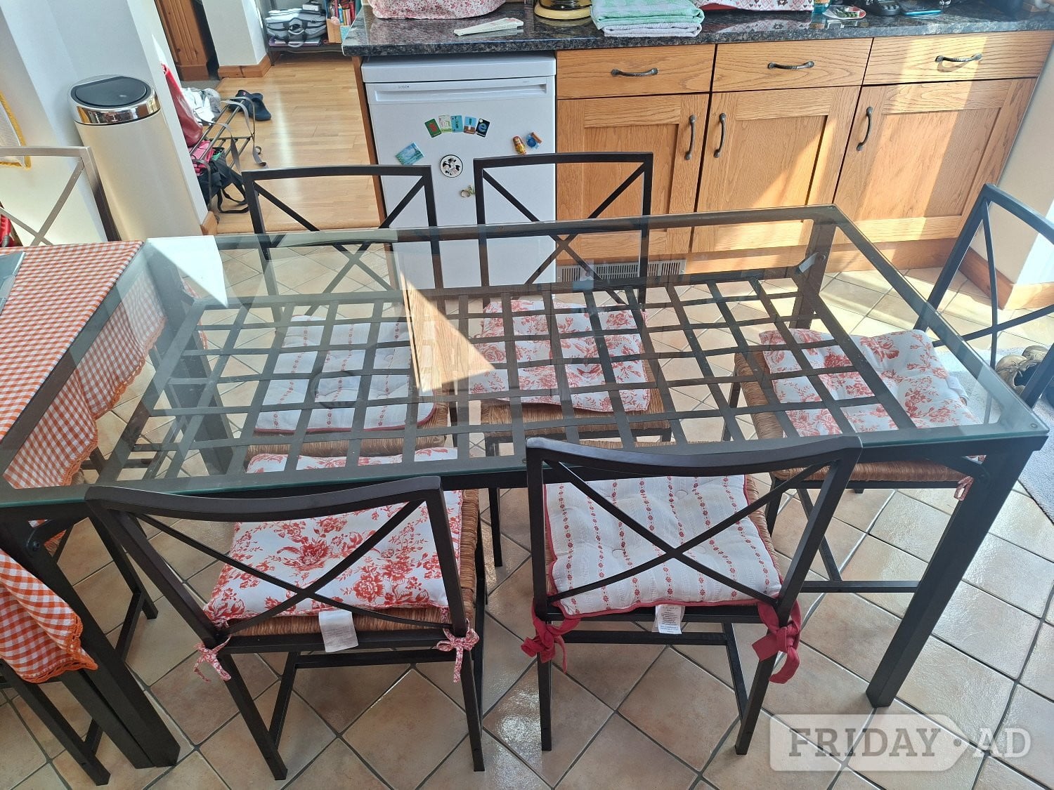 Ikea Granas metal and glass dining table & 4 chairs in Staines