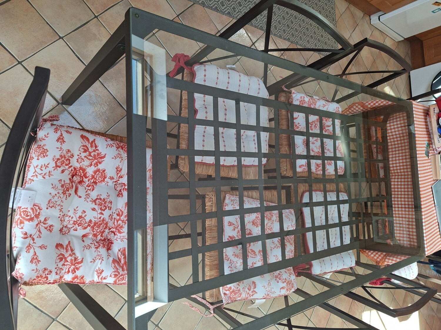 Ikea Granas metal and glass dining table & 4 chairs