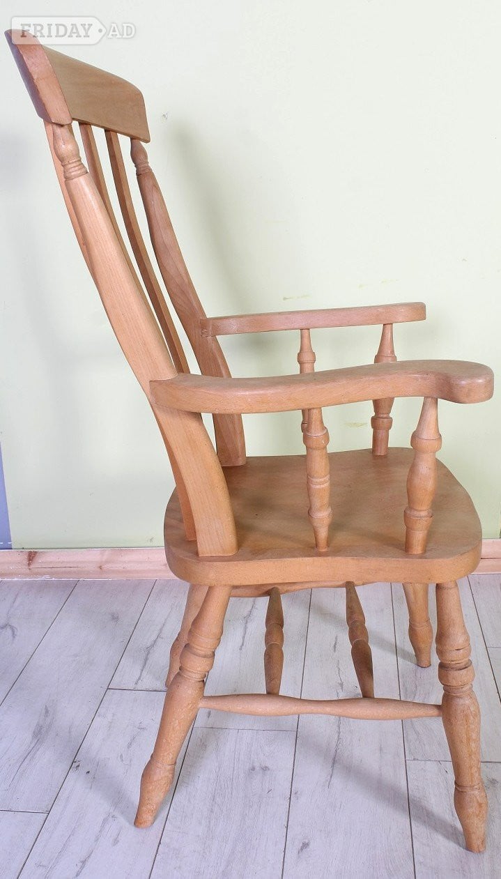 Hailsham Delivery options -Solid Beech Grandfather Chair Light In Colour L