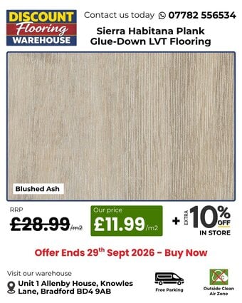 Sierra Habitana Plank LVT Flooring £11.99/m² 