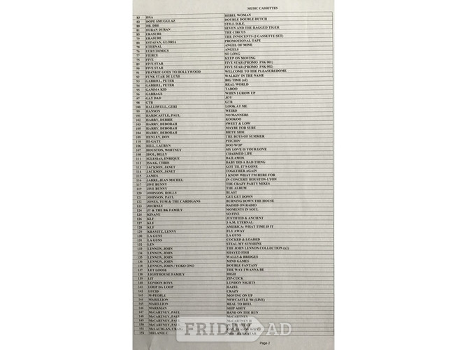 292 Music Cassette Tapes