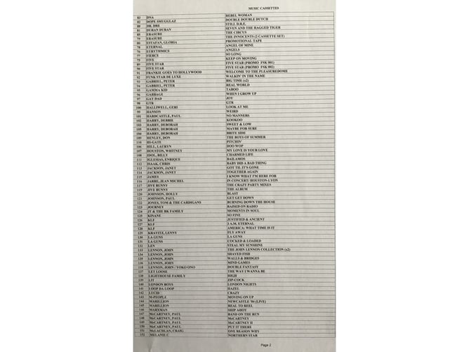 292 Music Cassette Tapes