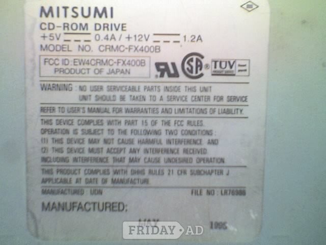 MITSUMI Model CRMC-FX400B , 4x CD-ROM IDE Internal 5 1/4in Disk D