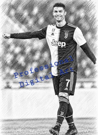 Ronaldo - Digital Pencil Sketch 