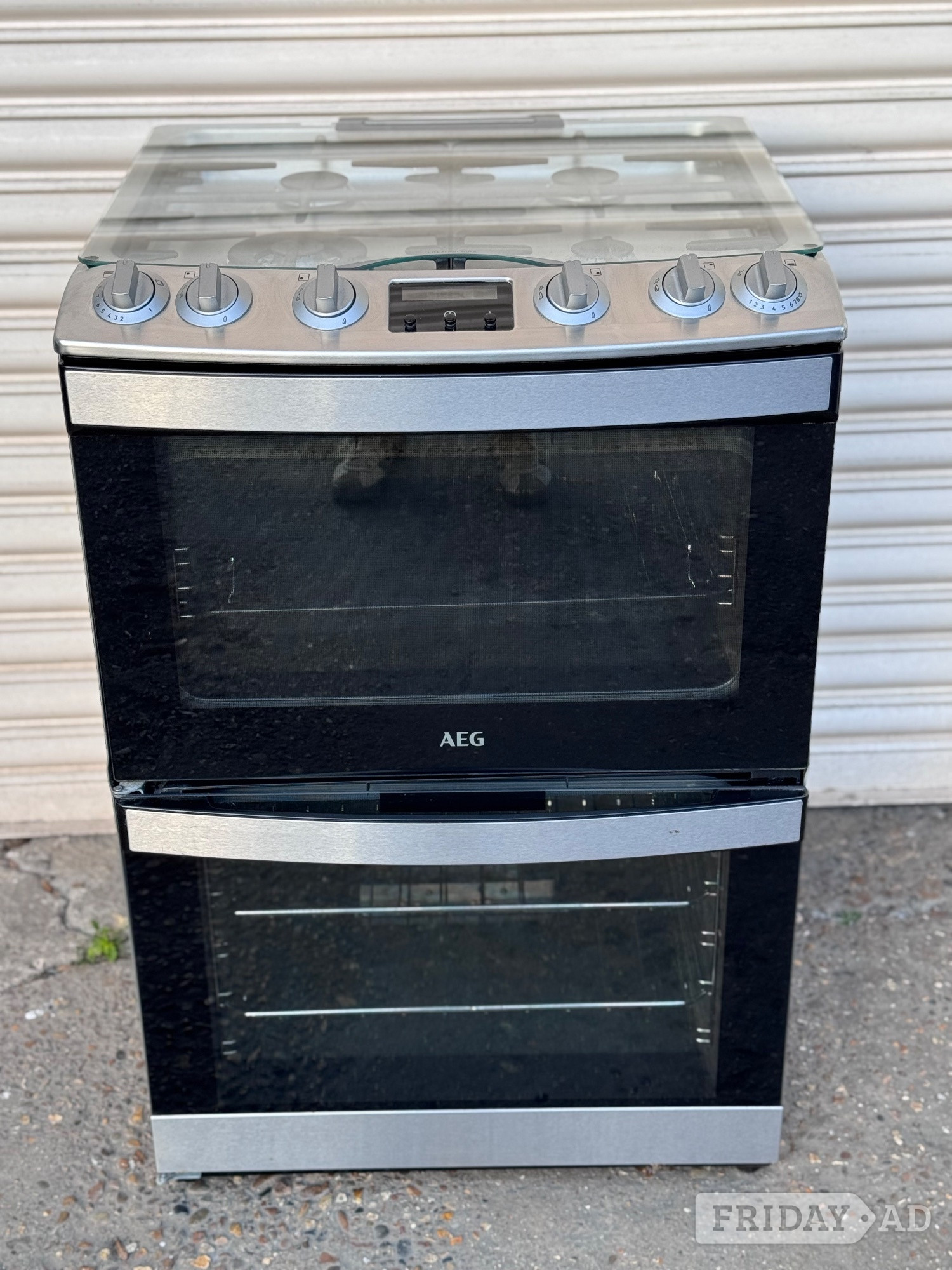 AEG gas cooker 60cm fsd stainless steel double oven 3 months warr