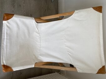 Folding Director's Style Chair with White Canvas