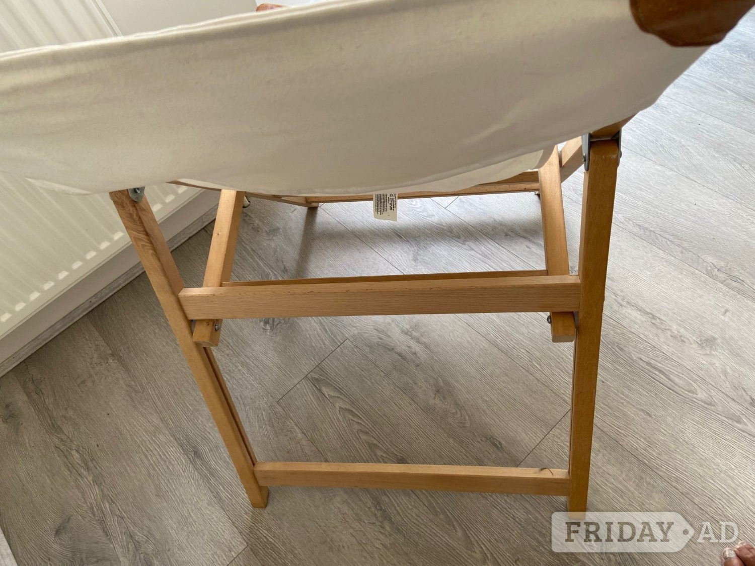 Harrow Folding Director's Style Chair with White Canvas