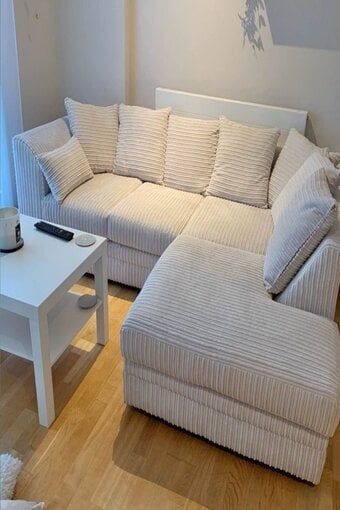 4 seater Corner L shape Luxury Jumbo Cord Sofa Free Drop