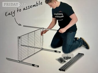 Chrome Storage Rack Easy Build Unit with four shelves 