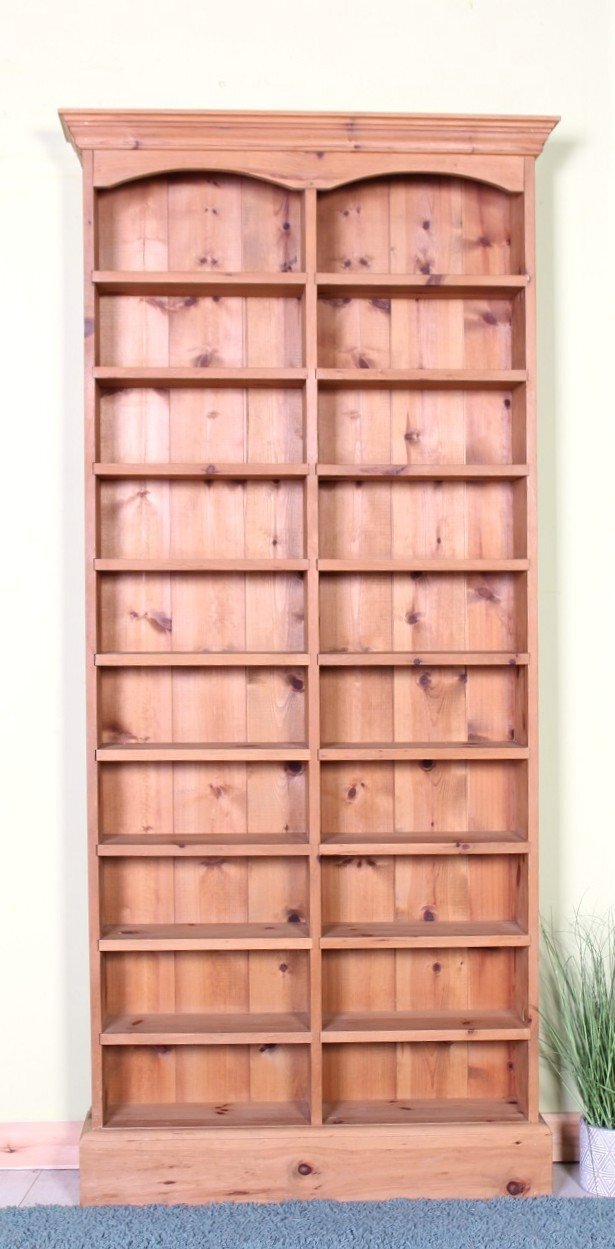 UK Delivery Tall Solid Pine Bookcase/CD  18 Strong Shelves Waxed - Furniture