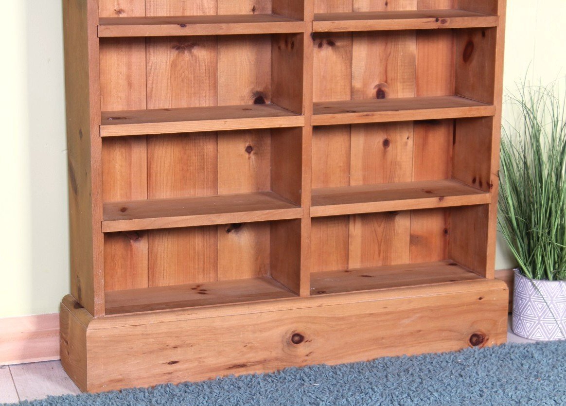 UK Delivery Tall Solid Pine Bookcase/CD  18 Strong Shelves Waxed