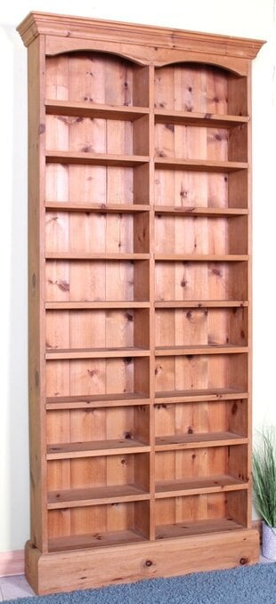 UK Delivery Tall Solid Pine Bookcase/CD  18 Strong Shelves Waxed
