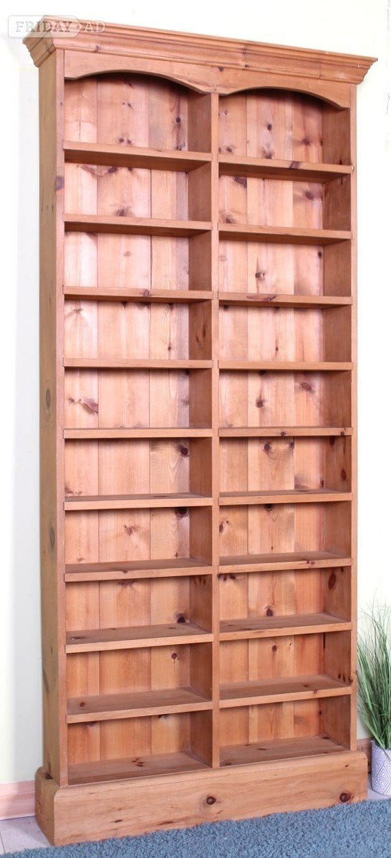 UK Delivery Tall Solid Pine Bookcase/CD  18 Strong Shelves Waxed in Hailsham