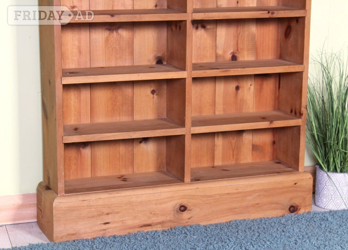 UK Delivery Tall Solid Pine Bookcase/CD  18 Strong Shelves Waxed
