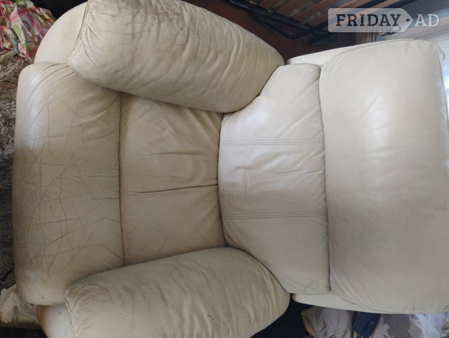 Reclining armchair cream 