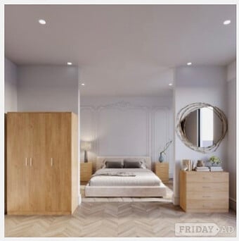 DAKOTA 3 DOOR BEDROOM SET - OAK EFFECT