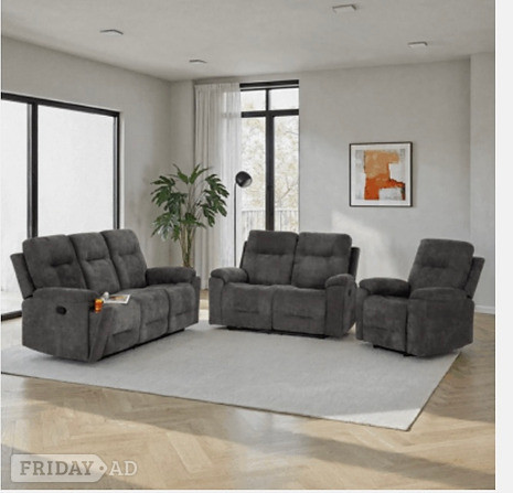 Rotherham 3&2 GUILDFORD RECLINER -GREY FABRiC