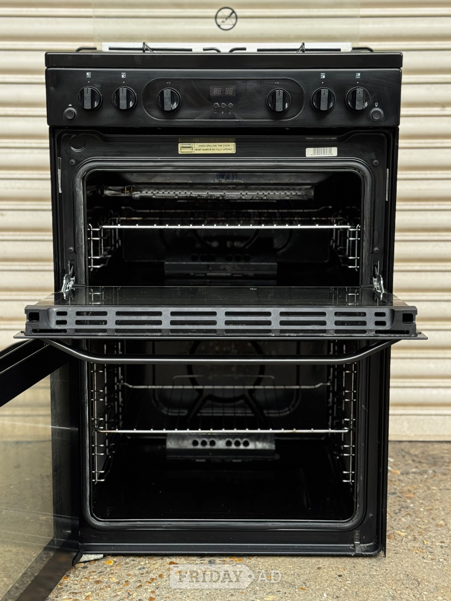 Hotpoint gas cooker 60cm fsd black double oven 3 months warranty - Home Appliances