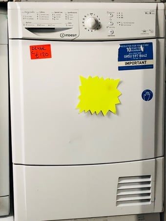 Indesit 8KG load condenser tumble dryer fully functional spec 