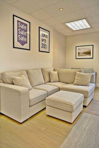  DFS Creem L Shape Sofa With High Back Cushions For Sale COD Avai