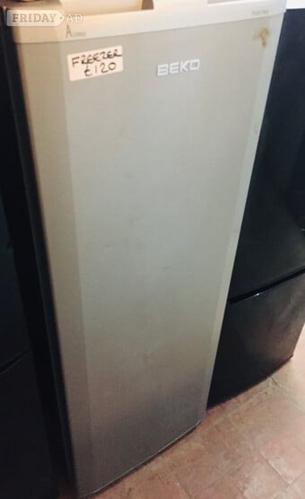Beko Silver colour free standing frost free freezer.
