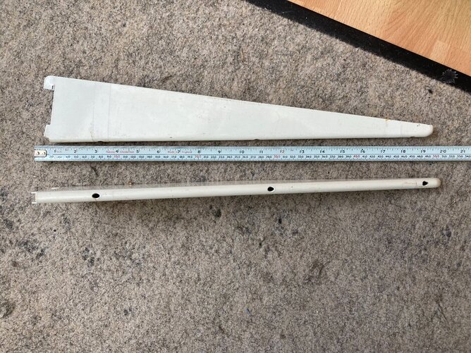 2 x Heavy duty twin slot shelving brackets.