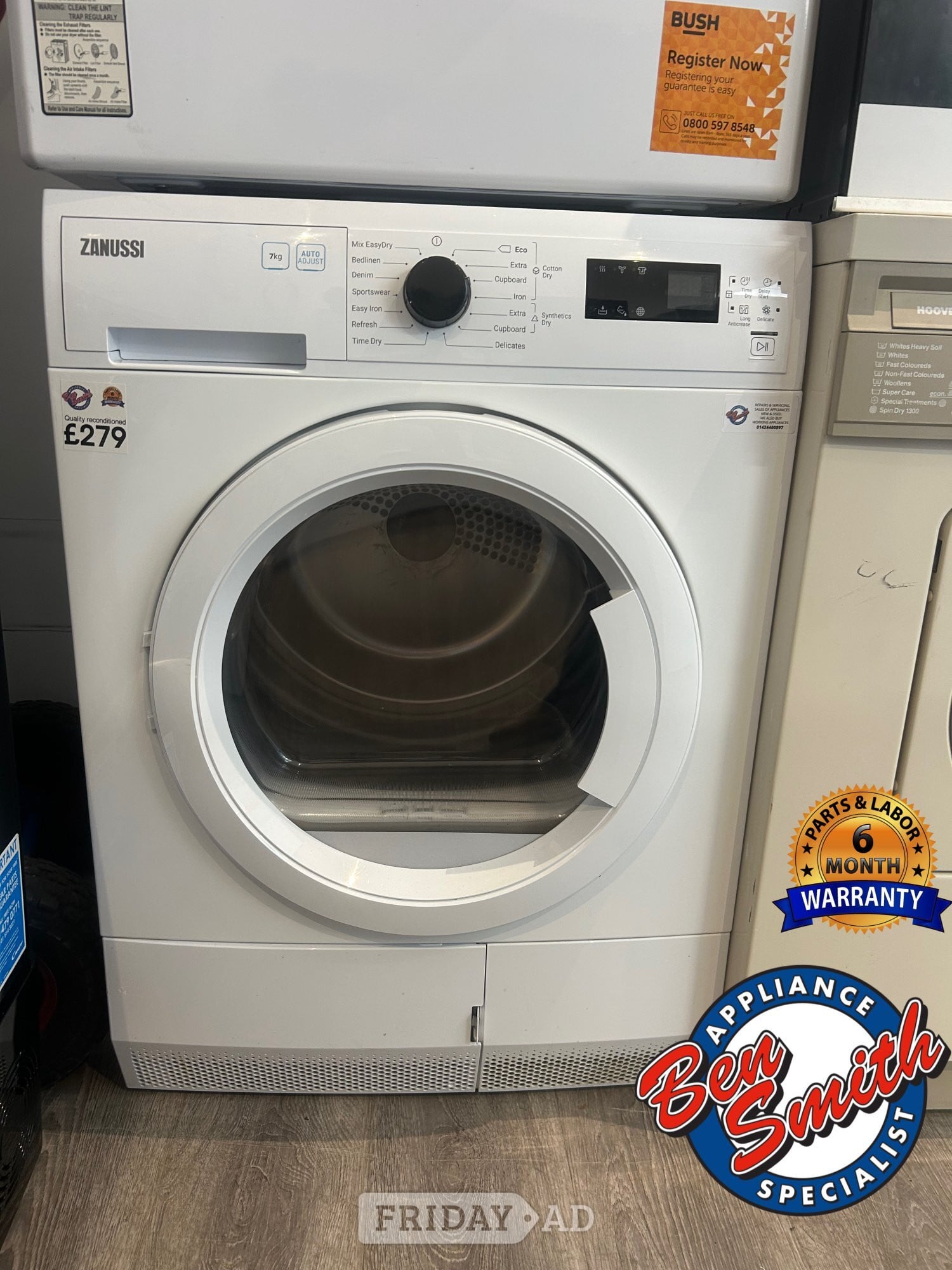 ZANUSSI 7KG CONDENSER DRYER in St. Leonards-On-Sea
