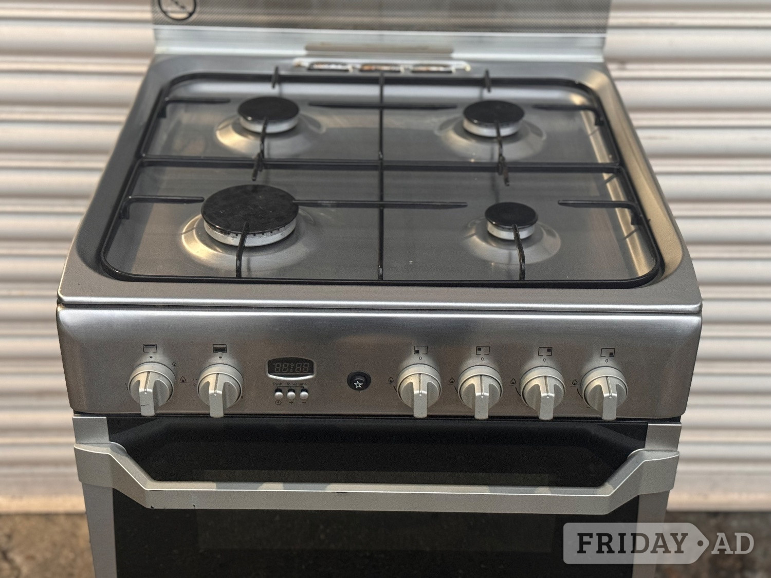 Indesit gas cooker 60cm fsd double oven stainless steel 3 months  - Home Appliances in Romford