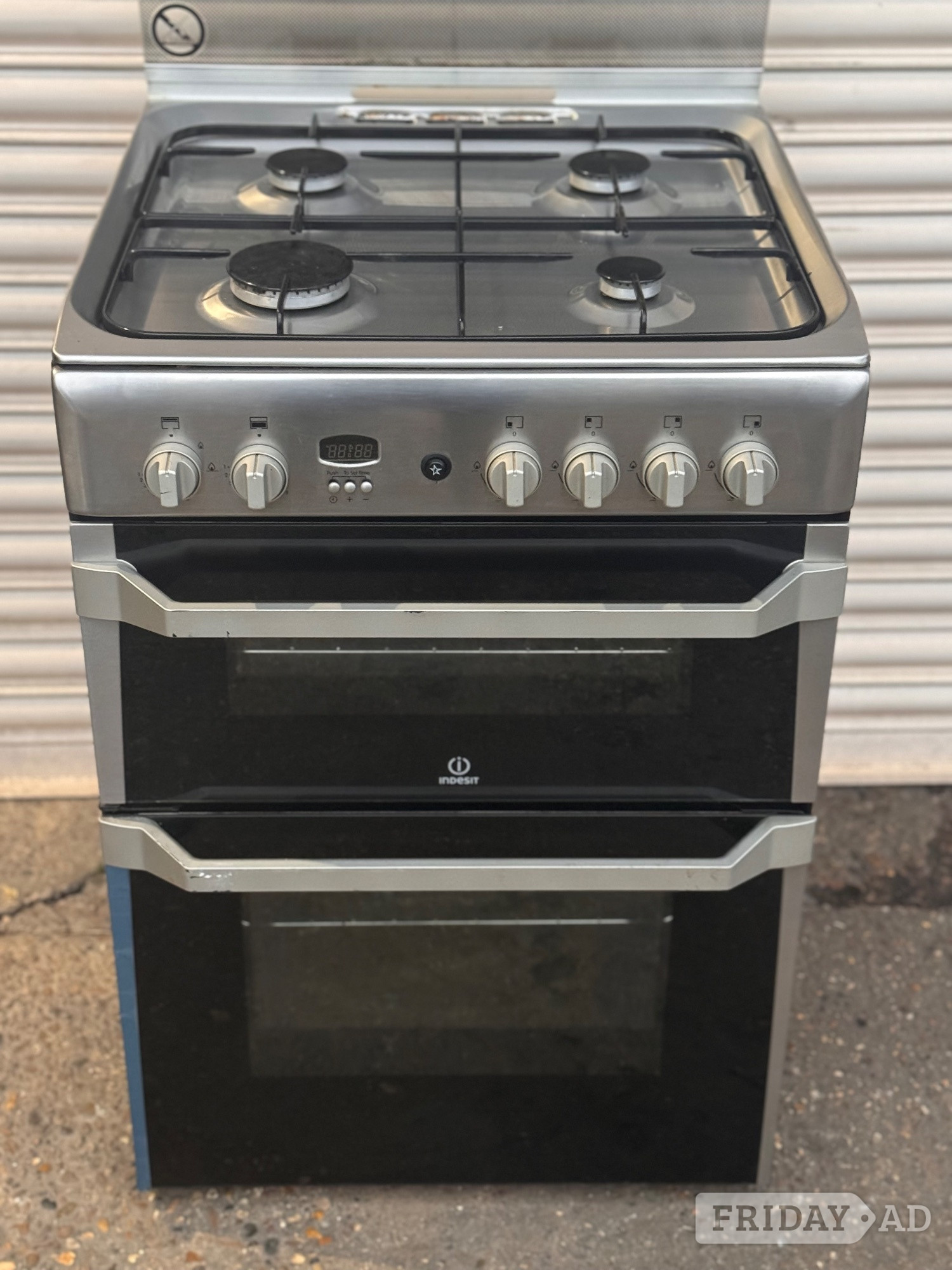 Indesit gas cooker 60cm fsd double oven stainless steel 3 months  - Home Appliances