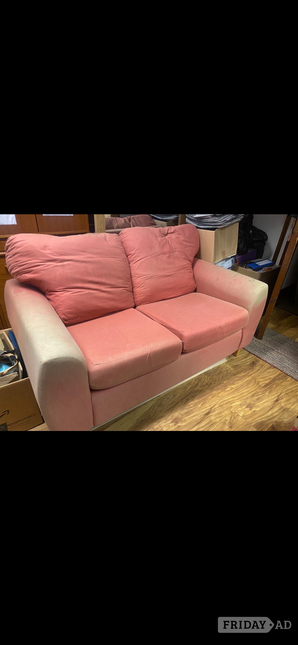 Two seater sofa with fire label for sale 