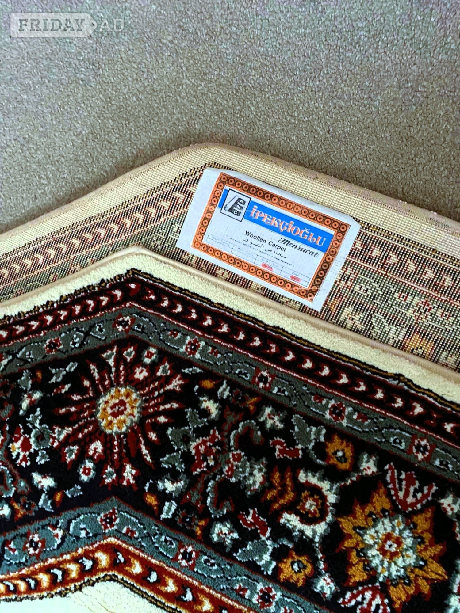 Turkish rug Vintage Antique .