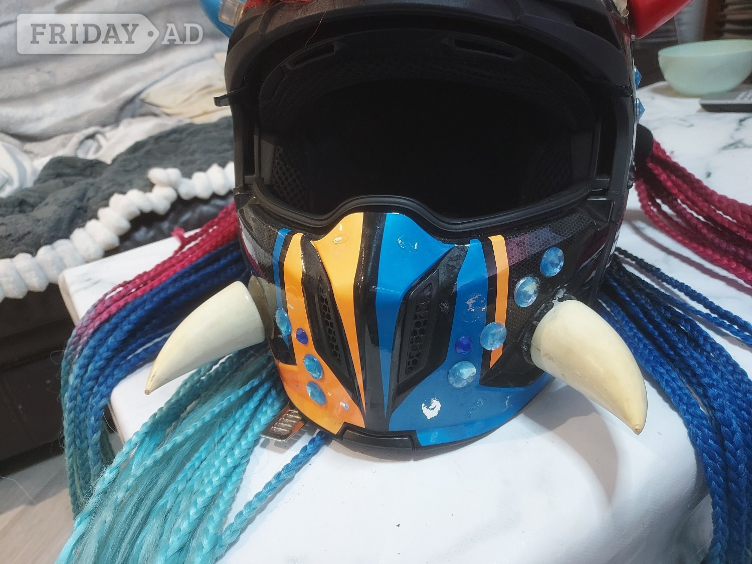 custom Predator motorcycle helmet