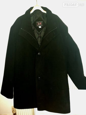 Mens J&K Black woollen long coat