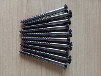 Screws, Countersunk, Slotted, 12 x 2.5 inch. 