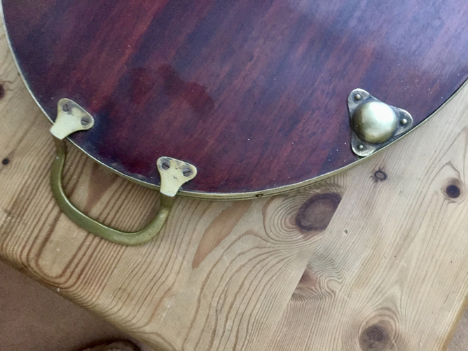 Butlers Tray Bronze handles & Filigree Gallery side & Button feet - Antiques & Collectables in Eastbourne