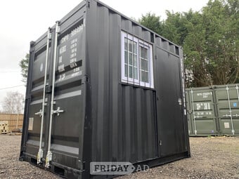BRAND NEW SHIPPING CONTAINER OFFICE 8x9 IN BLACK or GREY  