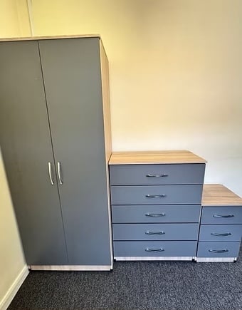 METRO 3 door with 3 drawers - (oak/grey)