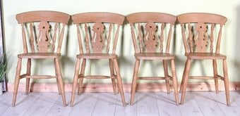 Delivery Options - 4 Solid Beech Farmhouse Fiddle Back Chairs