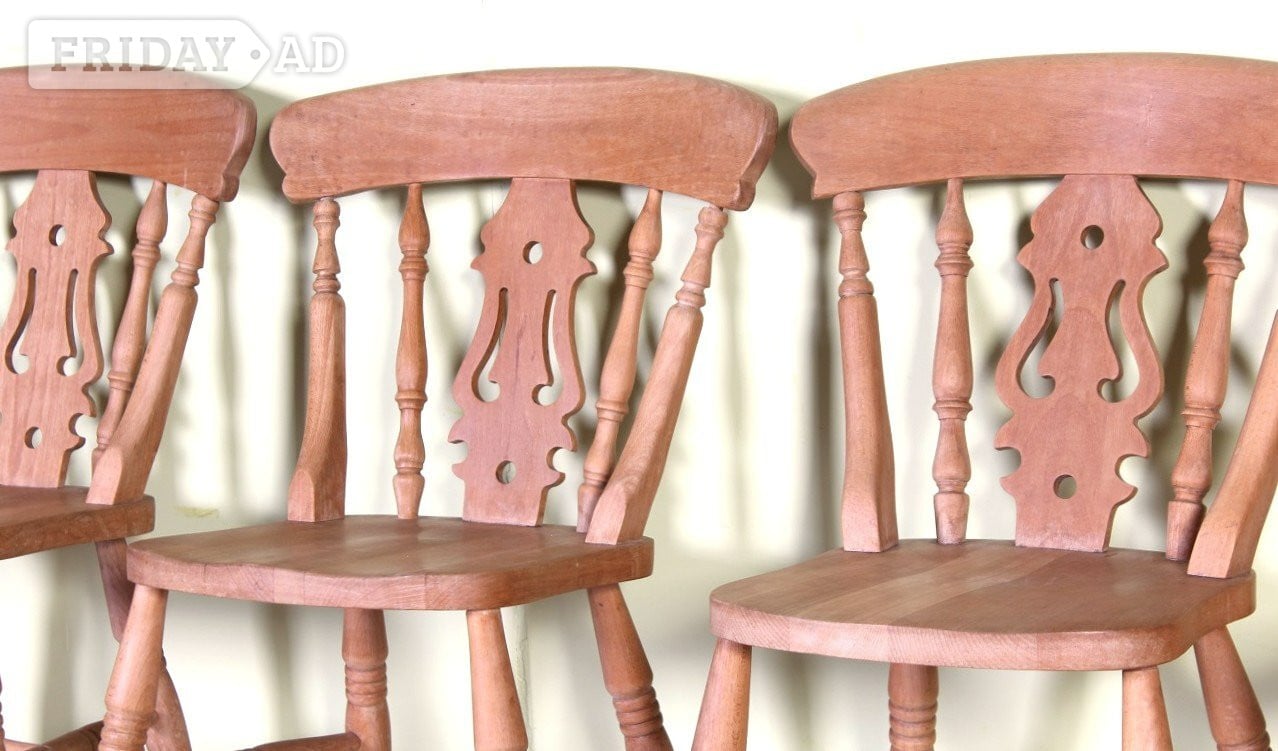 Delivery Options - 4 Solid Beech Farmhouse Fiddle Back Chairs