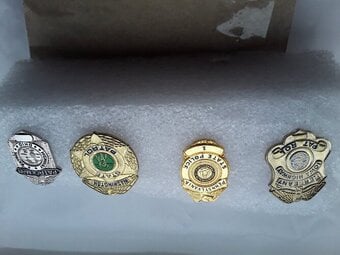 Vintage  American Police  Pin Badges  (4)