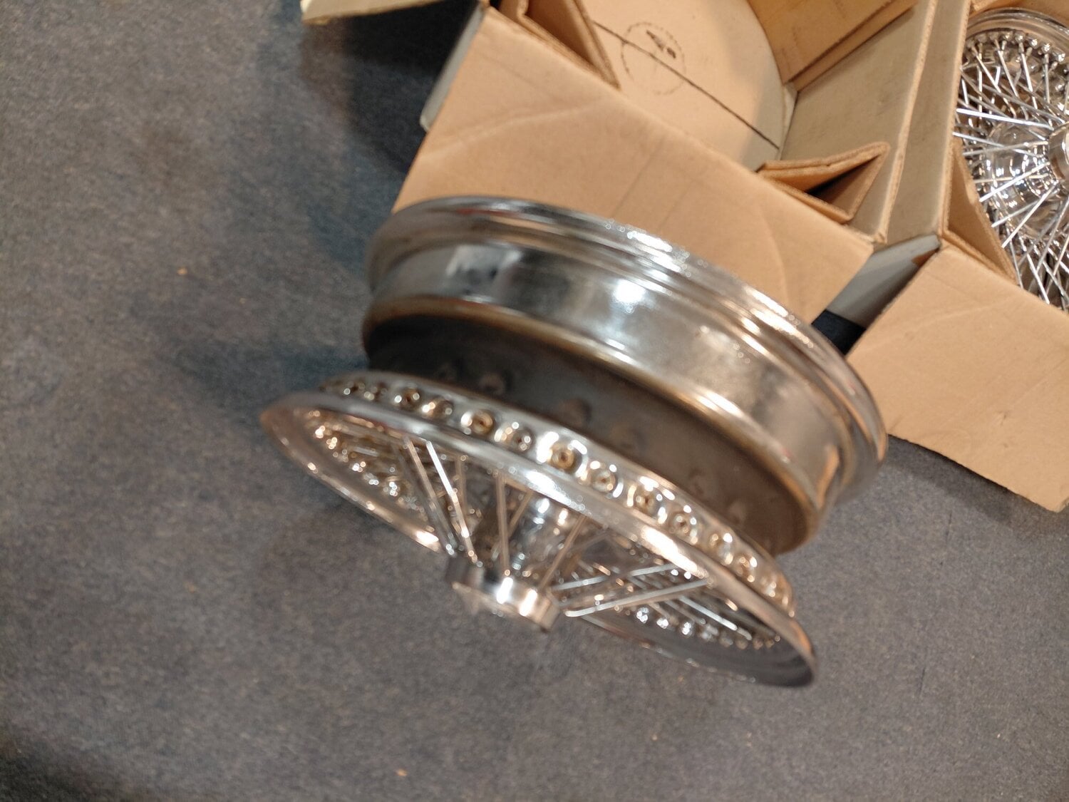  DAIMLER CHROME WIRE WHEELS SHOW STANDARD + BRAND new spinners - Parts & Accessories in Gloucester